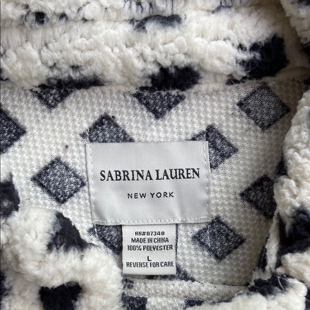 🪷Sabrina Lauren Black and White Shacket Large - Picture 3 of 4